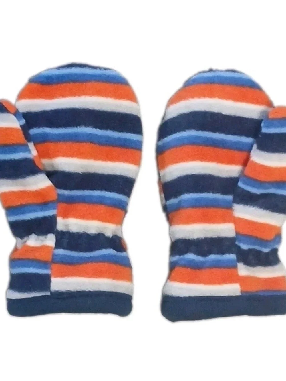 Toby NYC Infant Toddler Hat and Mittens Set Navy Stripes Double Layer Fleece
